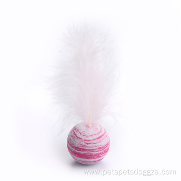 Hot sell cat toy ball with feather